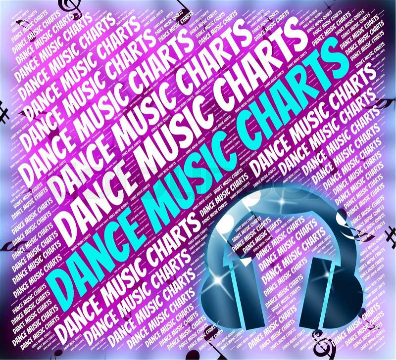 Dance Music Charts Showing Sound Tracks And Dances, stock photo