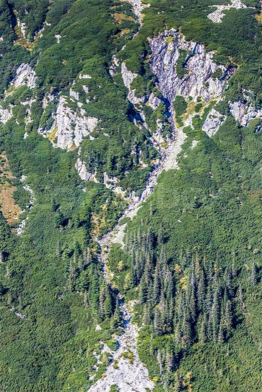 View of Tatra Mountains from hiking trail. Poland. Europe, stock photo
