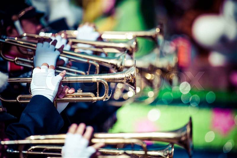 Brass band parade, stock photo