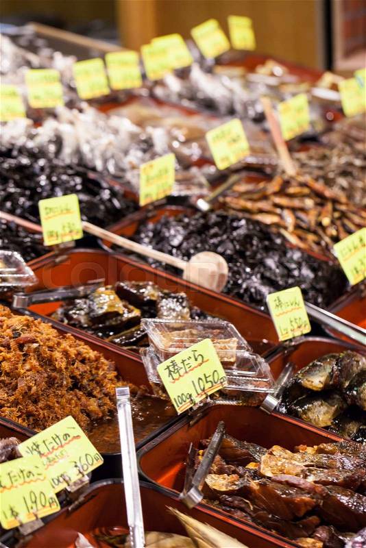 Traditional market in Japan, stock photo
