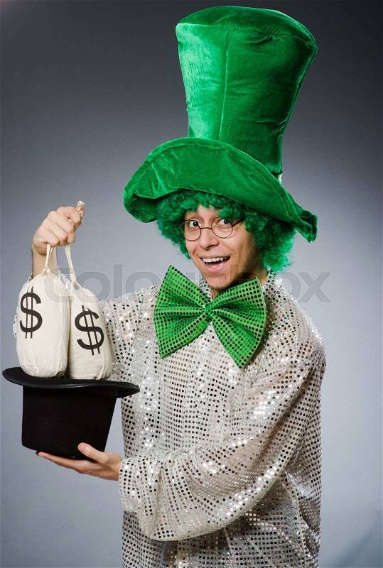 Funny person in saint patrick holiday concept, stock photo