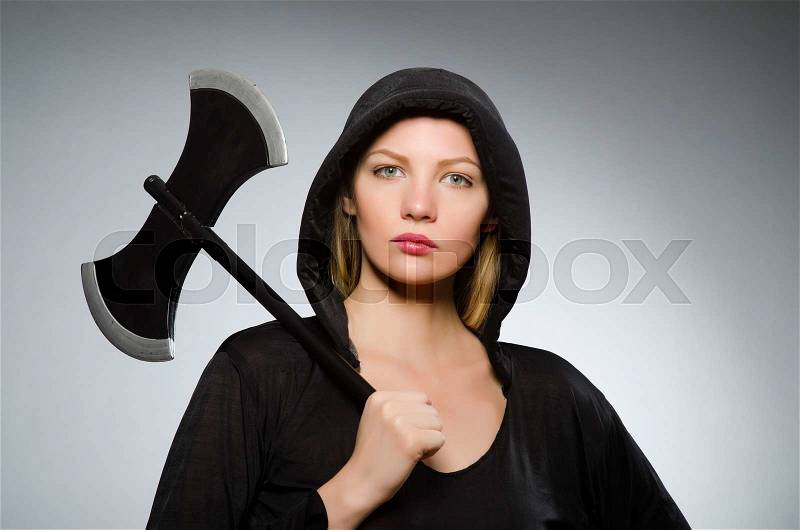 Halloween concept with scary woman, stock photo