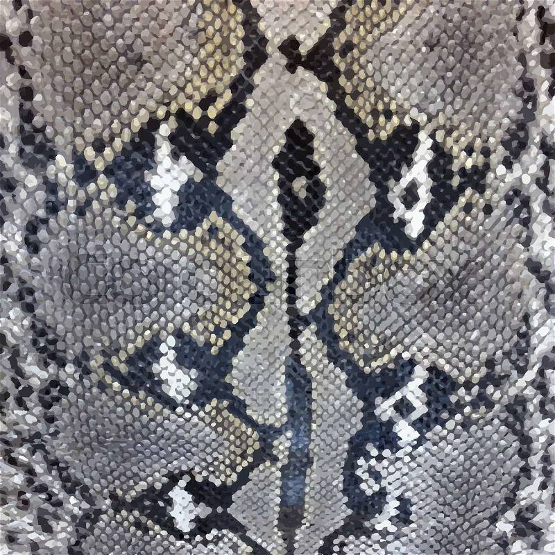 Snake skin python pattern textile texture. Reptile fabric natural animal design, vector