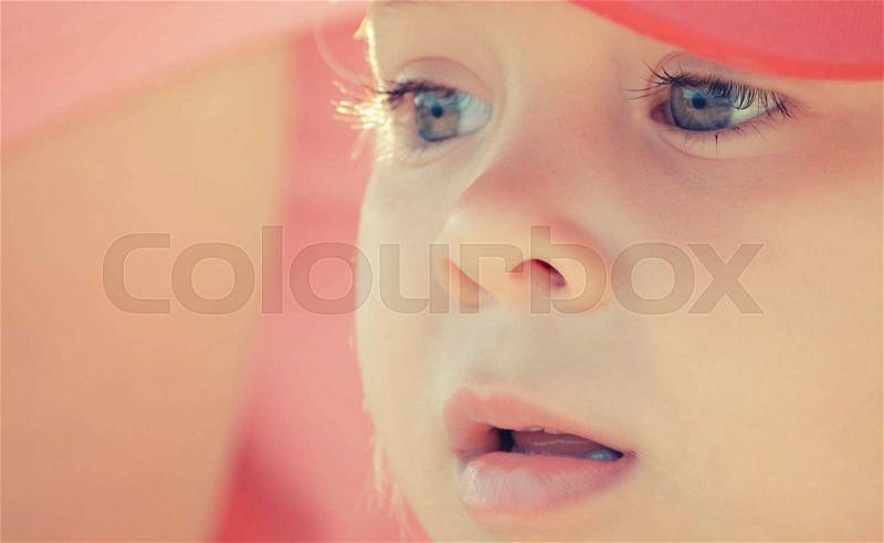 Little girl gazing into the distance girl , stock photo
