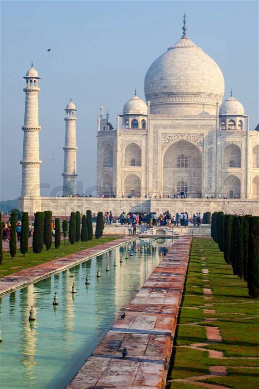 Taj mahal , A famous historical monument, A monument of love, the Greatest White marble tomb in India, Agra, Uttar Pradesh , stock photo