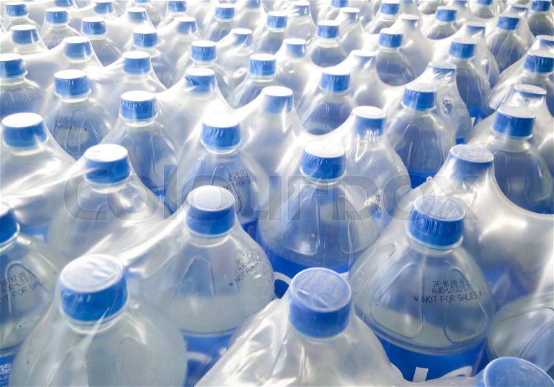 Mineral water bottles - plastic bottles, stock photo