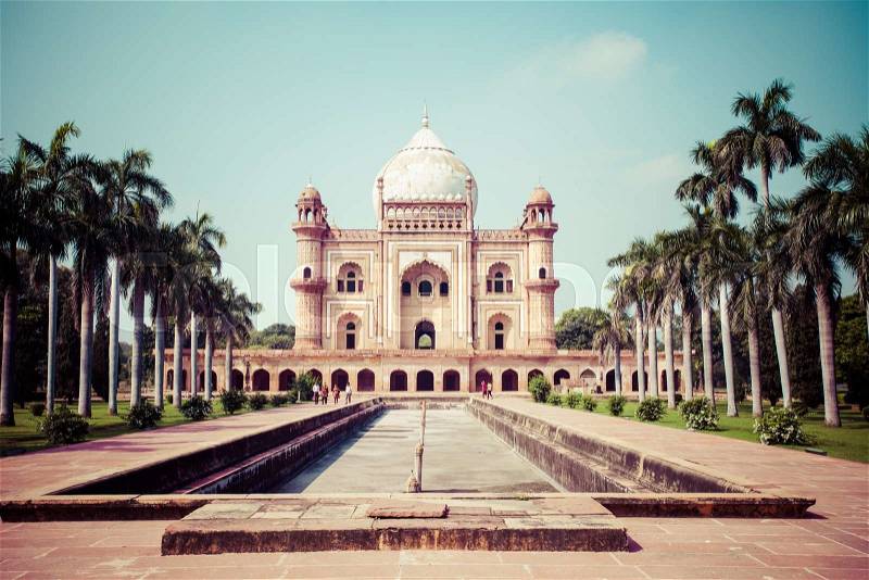 Safdarjung\'s Tomb is a garden tomb in a marble mausoleum in Delhi, India , stock photo