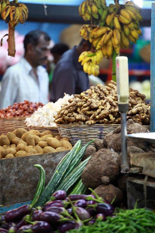 Various fruits at local market in India , stock photo