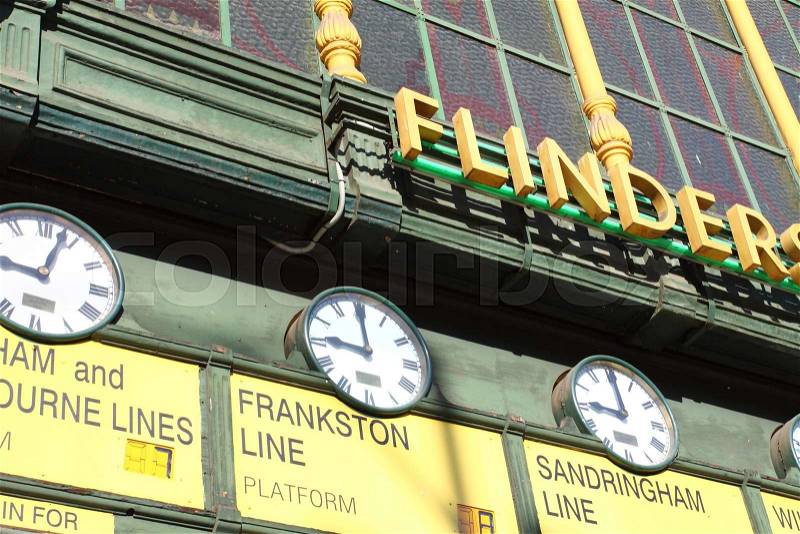 Flinders Street Station The entrance to Flinders Street Station. Australia, Melbourne. , stock photo
