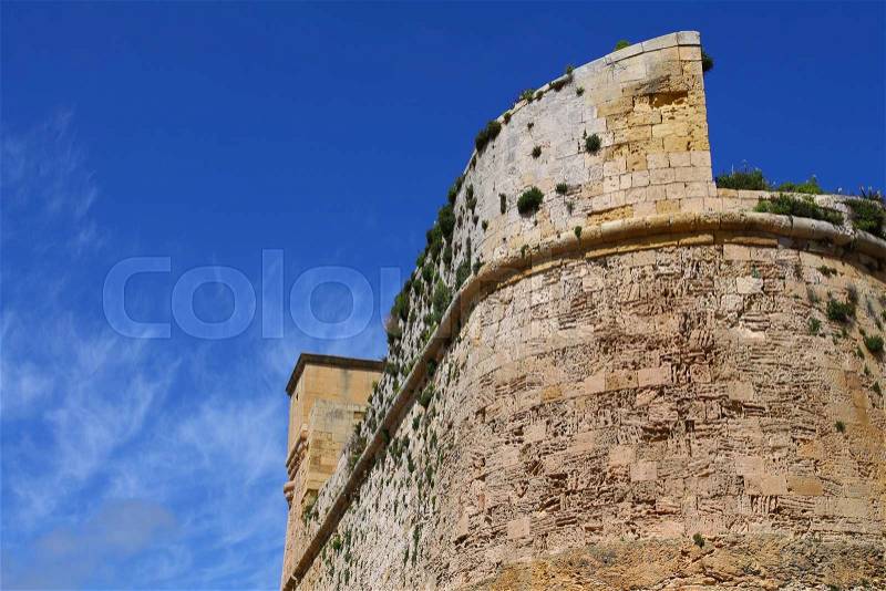 View of Rabat (Victoria) fortress (Gozo, Maltese islands) , stock photo