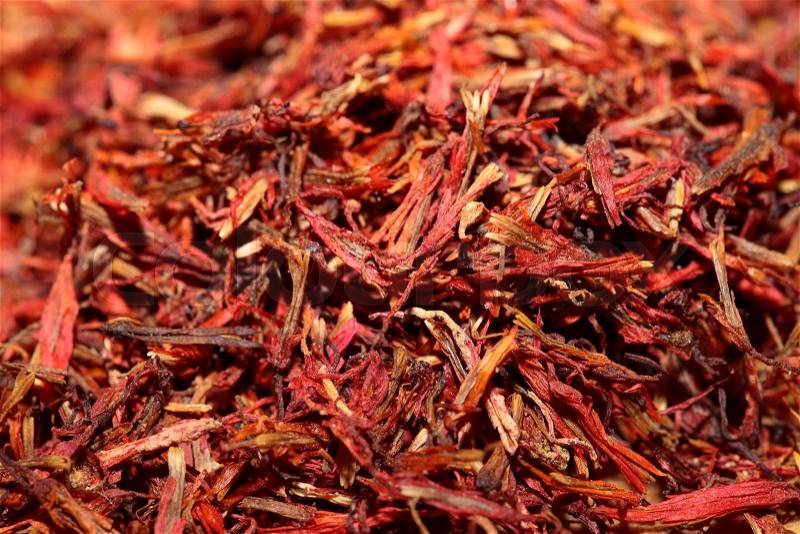 Dried saffron as food background, stock photo
