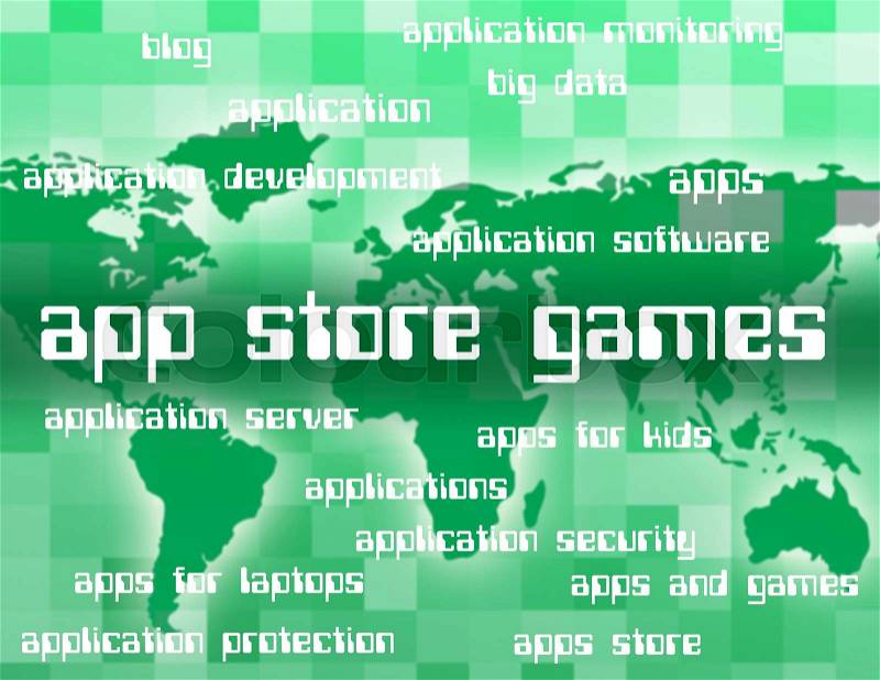 App Store Games Shows Retail Sales And Applications, stock photo