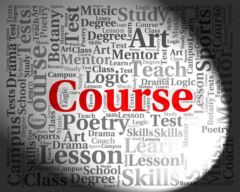 Course Word Represents Program Learned And Training, stock photo