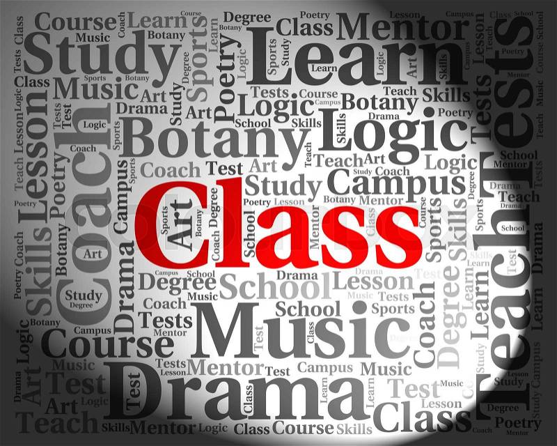 Class Word Indicating Learning Educated And Classes, stock photo