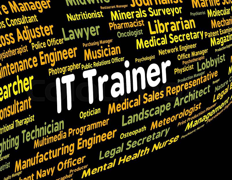 Information Technology Trainer Represents Give Lessons And Communication, stock photo