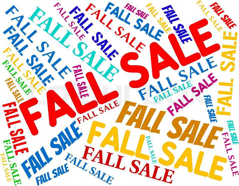 Fall Sale Indicating Save Closeout And Autumnal, stock photo