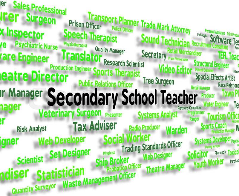 Secondary School Teacher Indicating Senior Schools And Career, stock photo
