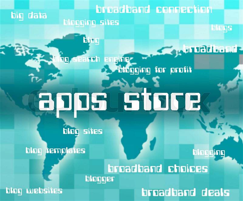 Apps Store Represents Application Software And Applications, stock photo