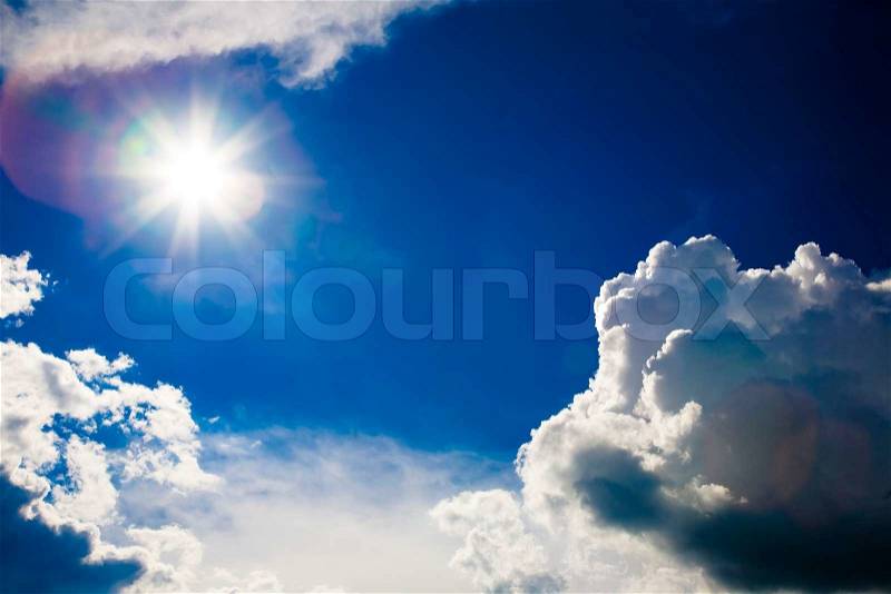 Sun And Beautiful Clouds. Weather Series, stock photo