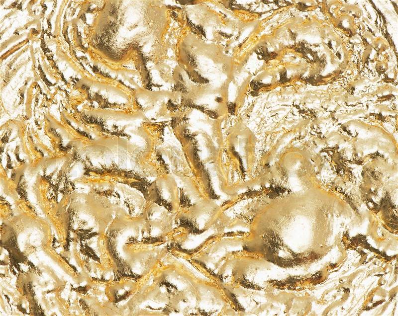 Golden shiny metallic abstract background, stock photo