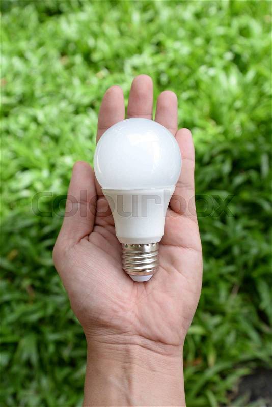 LED bulb - Energy in our hand5, stock photo