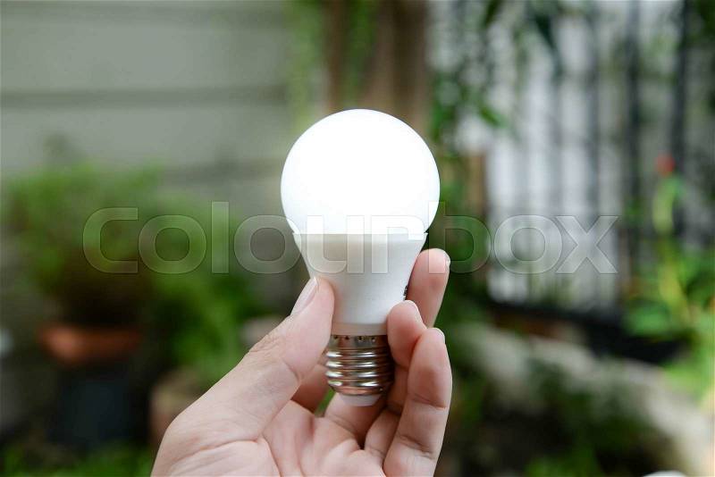 LED bulb with lighting - New technology of energy, stock photo