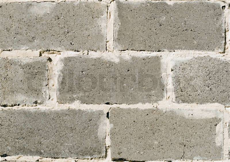Wall from block concrete rectangle, stock photo