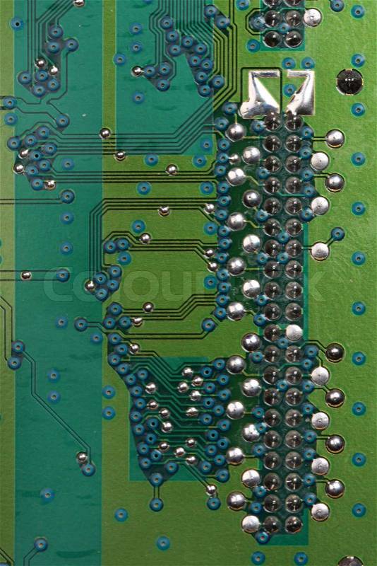Electronics. Chips on the printed-circuit-board, stock photo