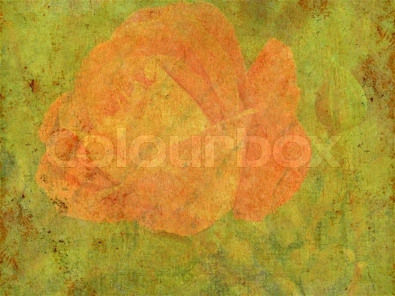 Old paper and flowers, stock photo