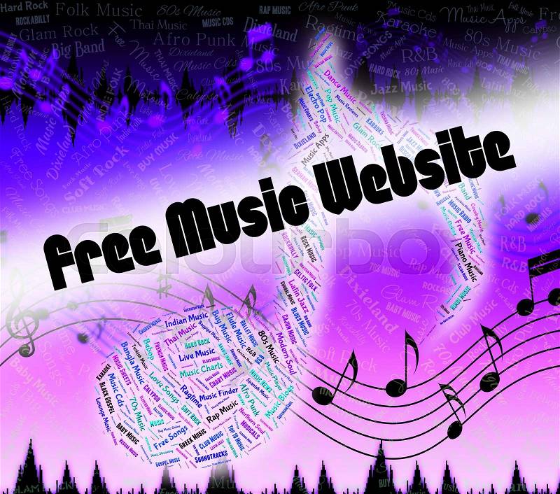 Free Music Website Shows With Our Compliments And Domains, stock photo
