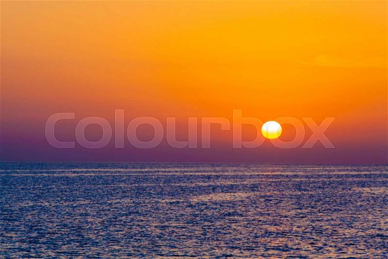 Sunrise in the sea. beauty landscape. Wonderful sunrise, stock photo