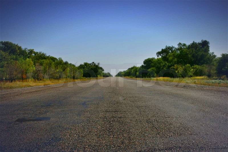 Road dividing line horizon, stock photo