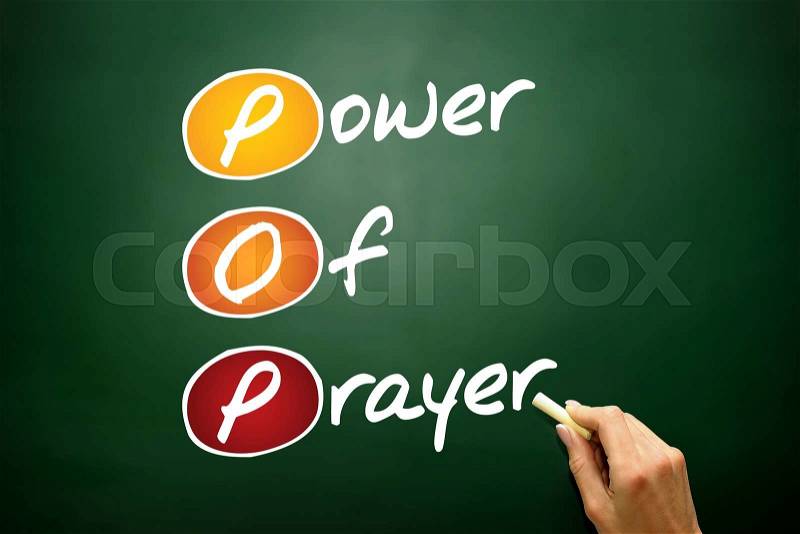 Power Of Prayer (POP), concept acronym, business concept on blackboard, stock photo