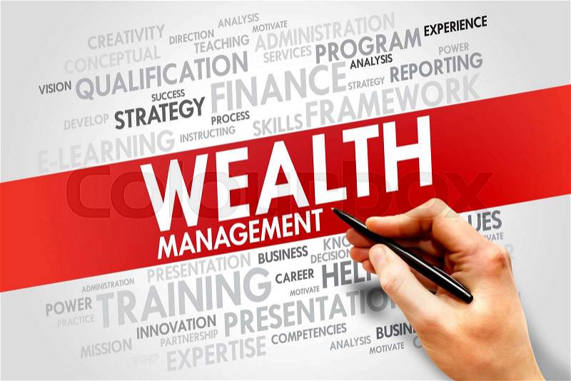 Wealth Management word cloud, business concept, stock photo