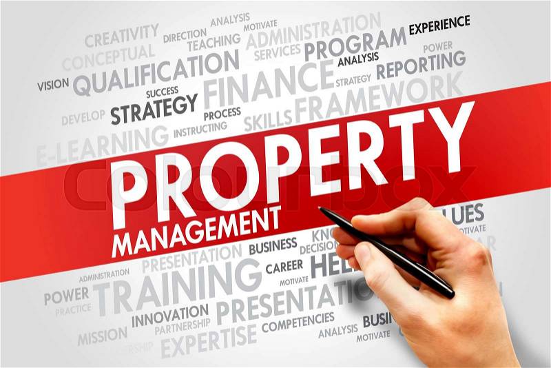 Property Management word cloud, business concept, stock photo