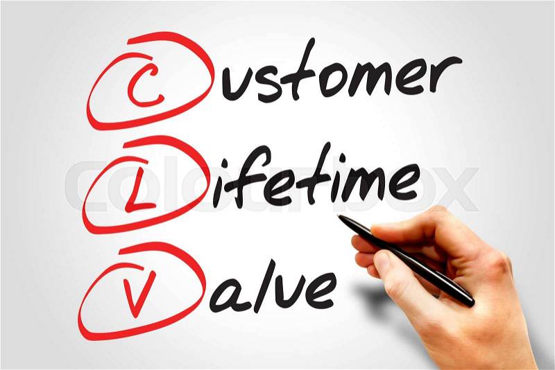 Customer Lifetime Value (CLV), business concept acronym, stock photo