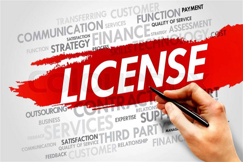 LICENSE word cloud, business concept, stock photo