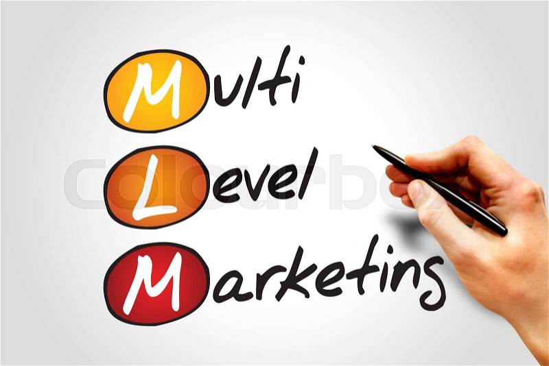Multi level marketing (MLM), business concept acronym, stock photo