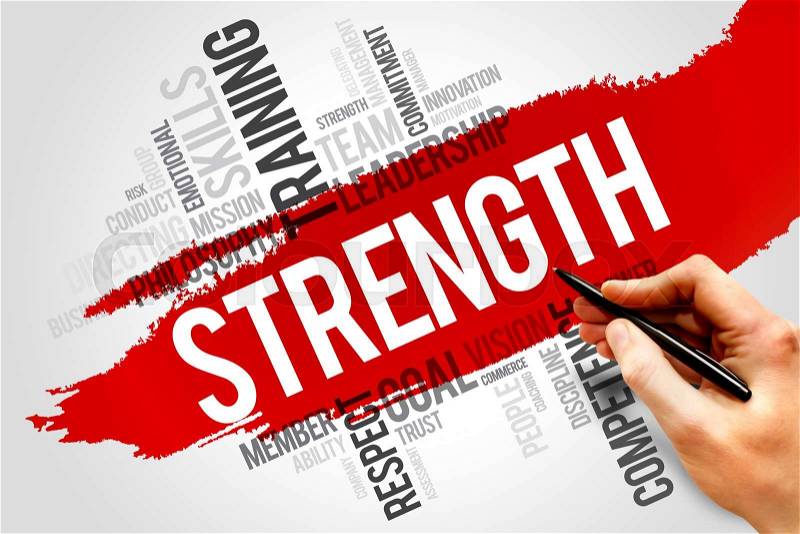 STRENGTH word cloud, business concept, stock photo