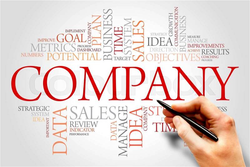 Company word cloud, business concept, stock photo