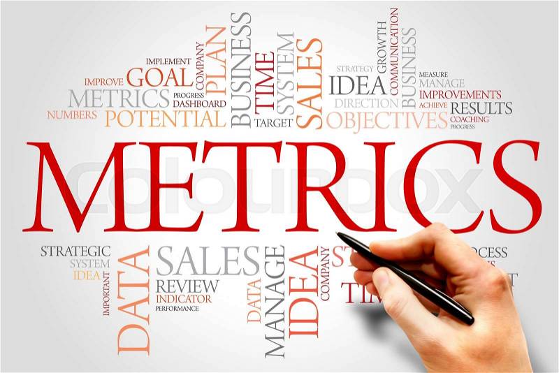 Metrics word cloud, business concept, stock photo