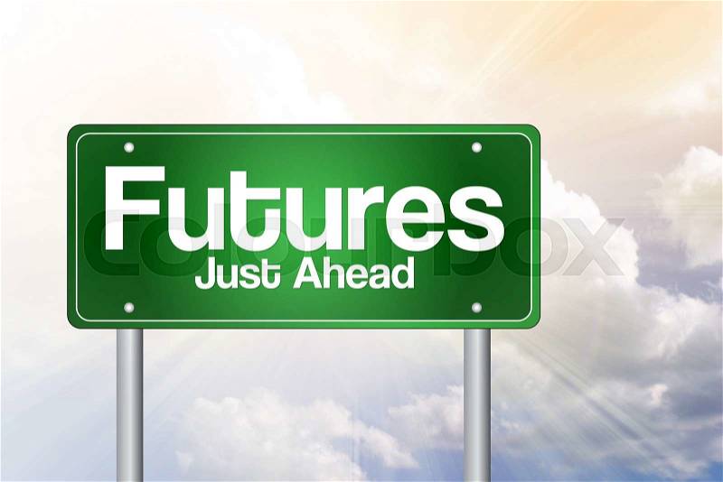 Futures Green Road Sign, Business Concept, stock photo