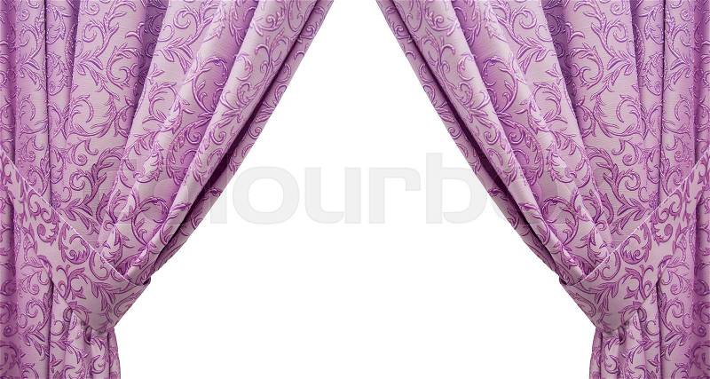 Beautiful purple curtain in a classic style. isolated, stock photo