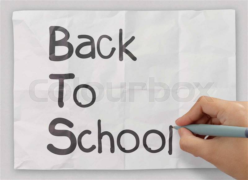 Hand draws Back to School as concept, stock photo