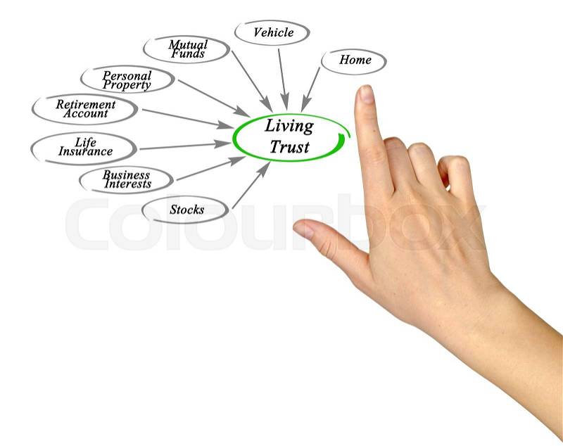 Diagram of Living Trust, stock photo