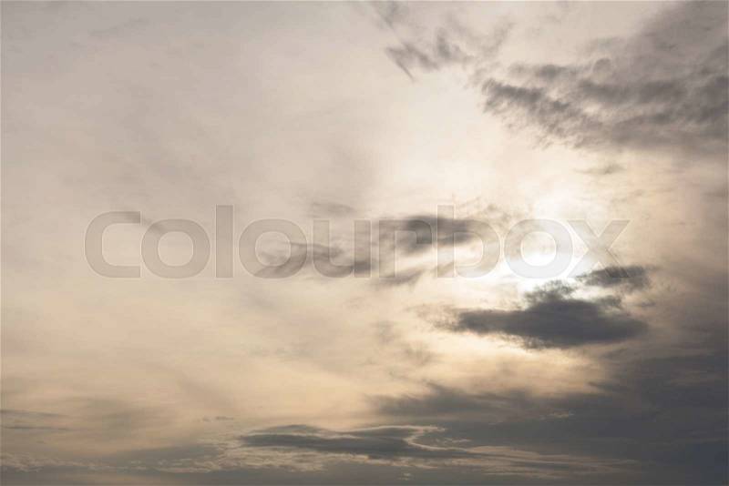 Clouds and sky in the evening Cloud cover in the evening during the rainy season, stock photo