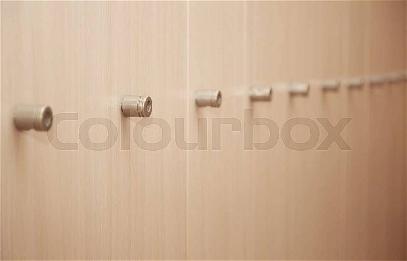 Doors of cabinet. Close-up horizontal photo, stock photo