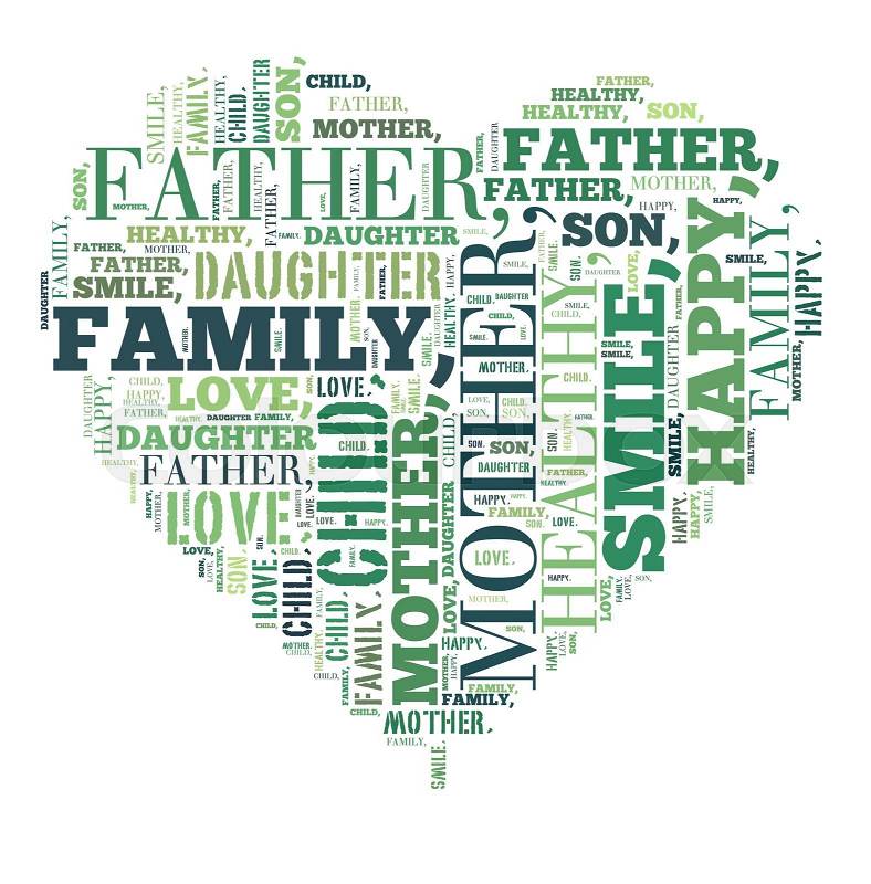 Family illustration word cloud concept, stock photo