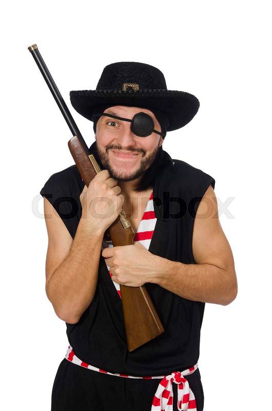 Man pirate isolated on the white background, stock photo