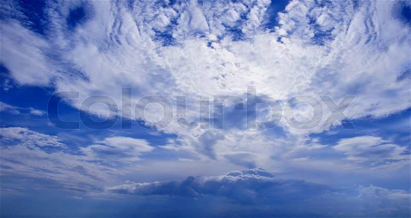 Perfect dark storm sky and white clouds, stock photo
